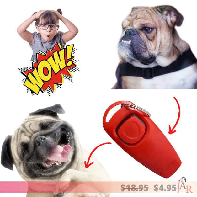 2 In 1 Dog Training Clicker & Whistle