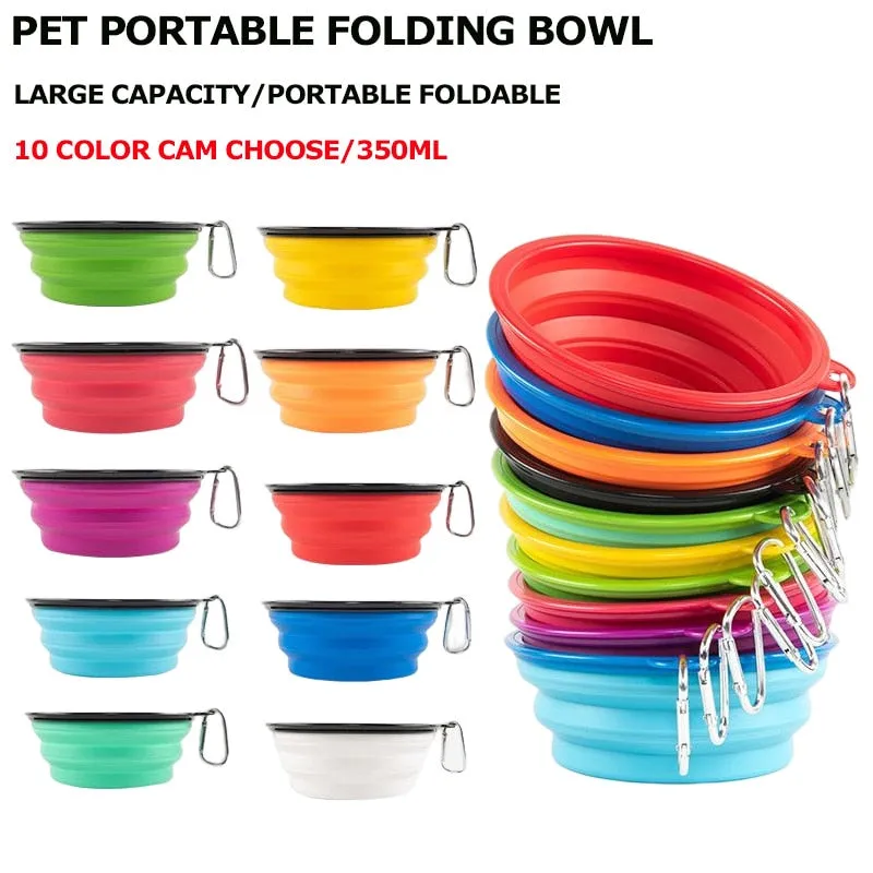 350ml 1000ml Dog Collapsible Bowl