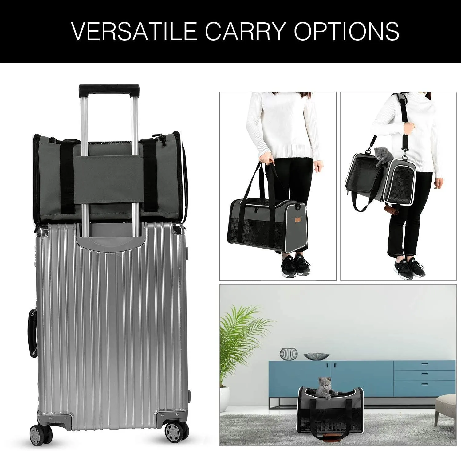 Airline Approved Pet Carriers,Soft Sided Collapsible Pet Travel Carrier for Puppy and Cats, Cats Carrier, Pet Carriers for Small Medium Cats