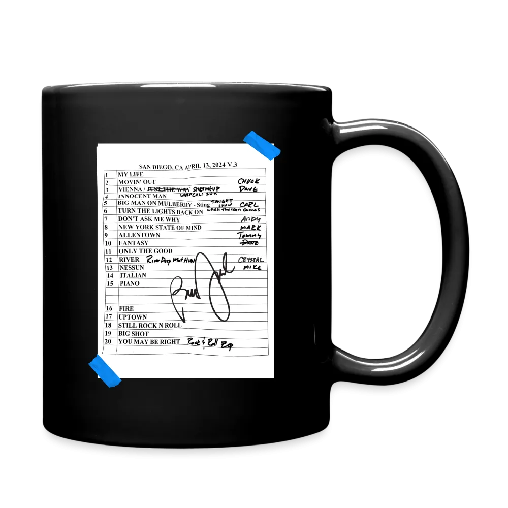 Billy Joel "4-13-24 San Diego Set List" Black Mug - Online Exclusive