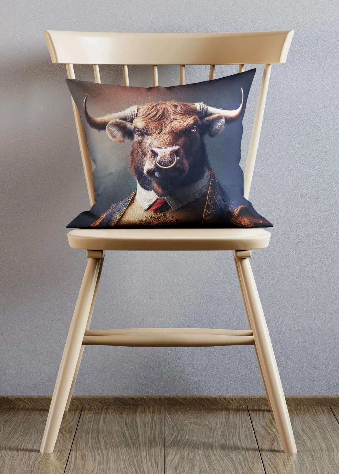 Bull Animal Portrait Cushion