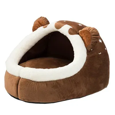 Foldable Pet House with Soft Kennel Mat for Small Pets