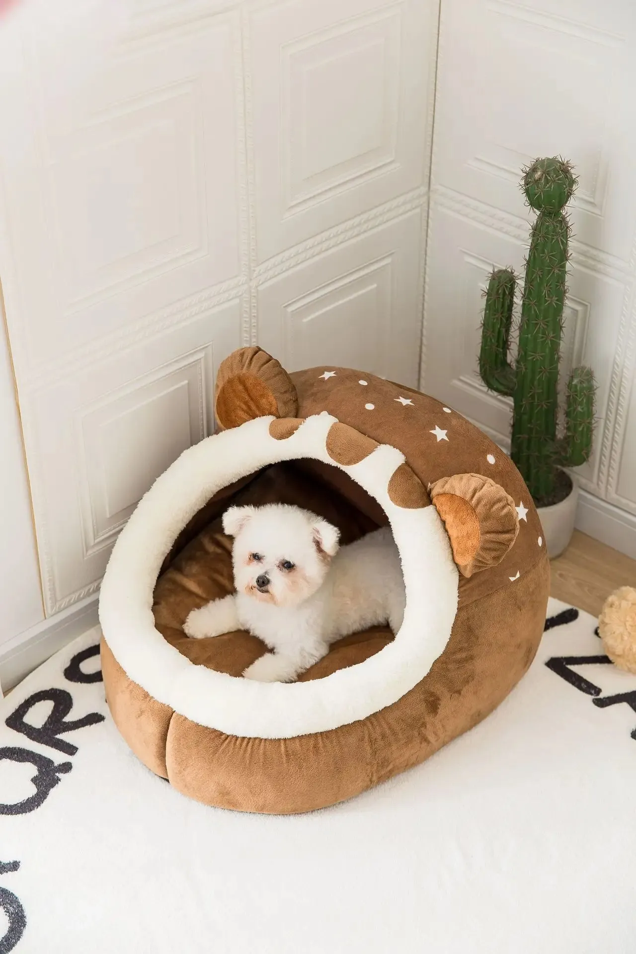 Foldable Pet House with Soft Kennel Mat for Small Pets