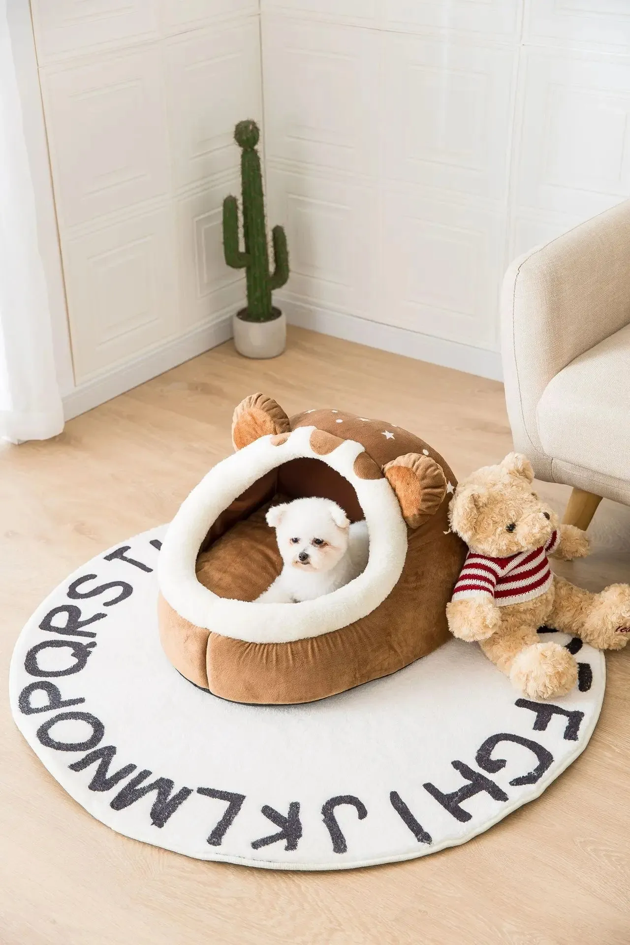 Foldable Pet House with Soft Kennel Mat for Small Pets