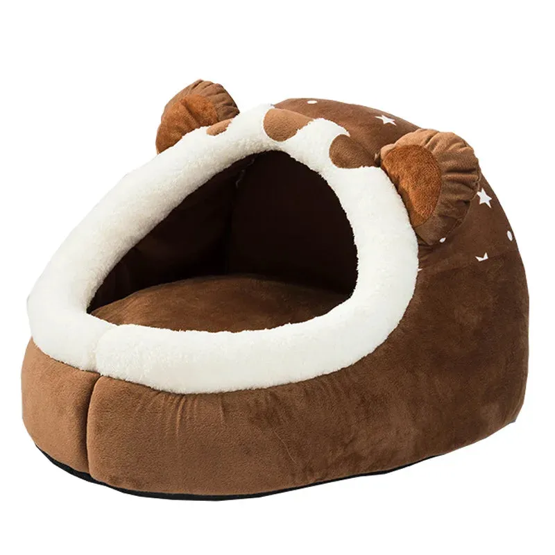 Foldable Pet House with Soft Kennel Mat for Small Pets