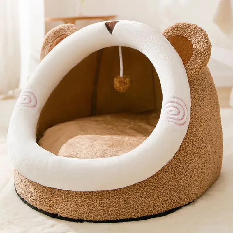 Foldable Pet House with Soft Kennel Mat for Small Pets