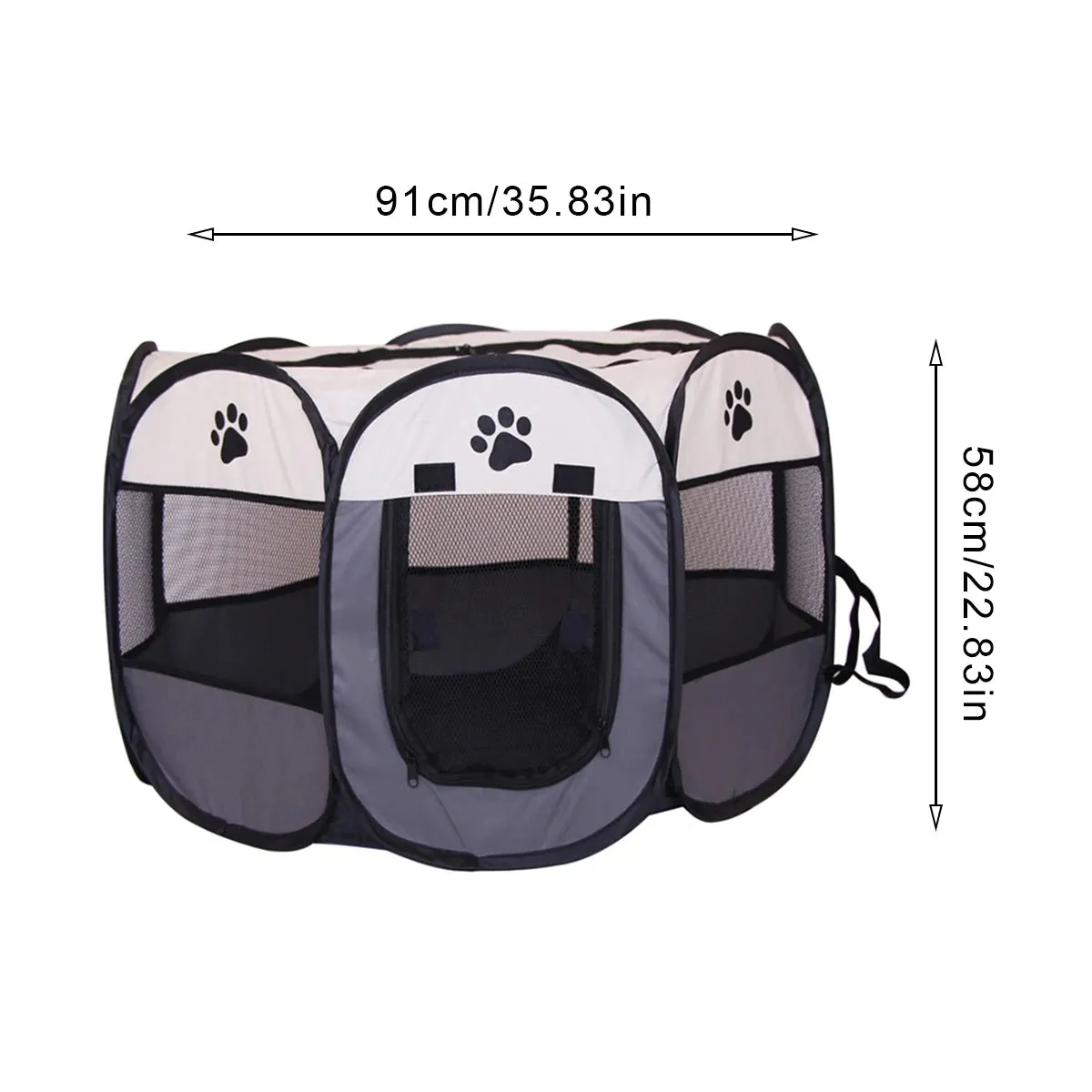 Foldable Pet Playpen - Waterproof Dog and Cat Enclosure with Easy Access Door
