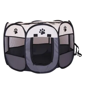 Foldable Pet Playpen - Waterproof Dog and Cat Enclosure with Easy Access Door
