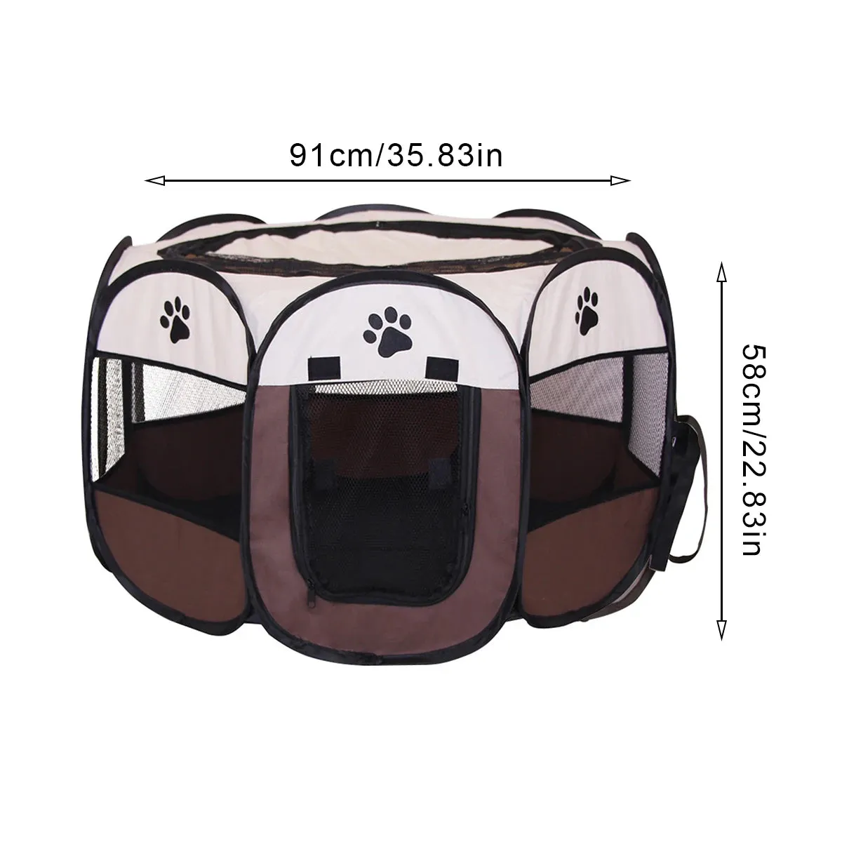 Foldable Pet Playpen - Waterproof Dog and Cat Enclosure with Easy Access Door