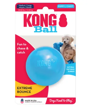 Kong - Puppy Ball With Hole Blue Medium/Large