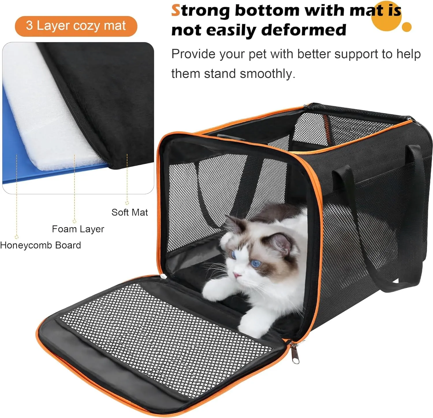 Lightweight Soft Cat Carrier with Top Mesh Window
