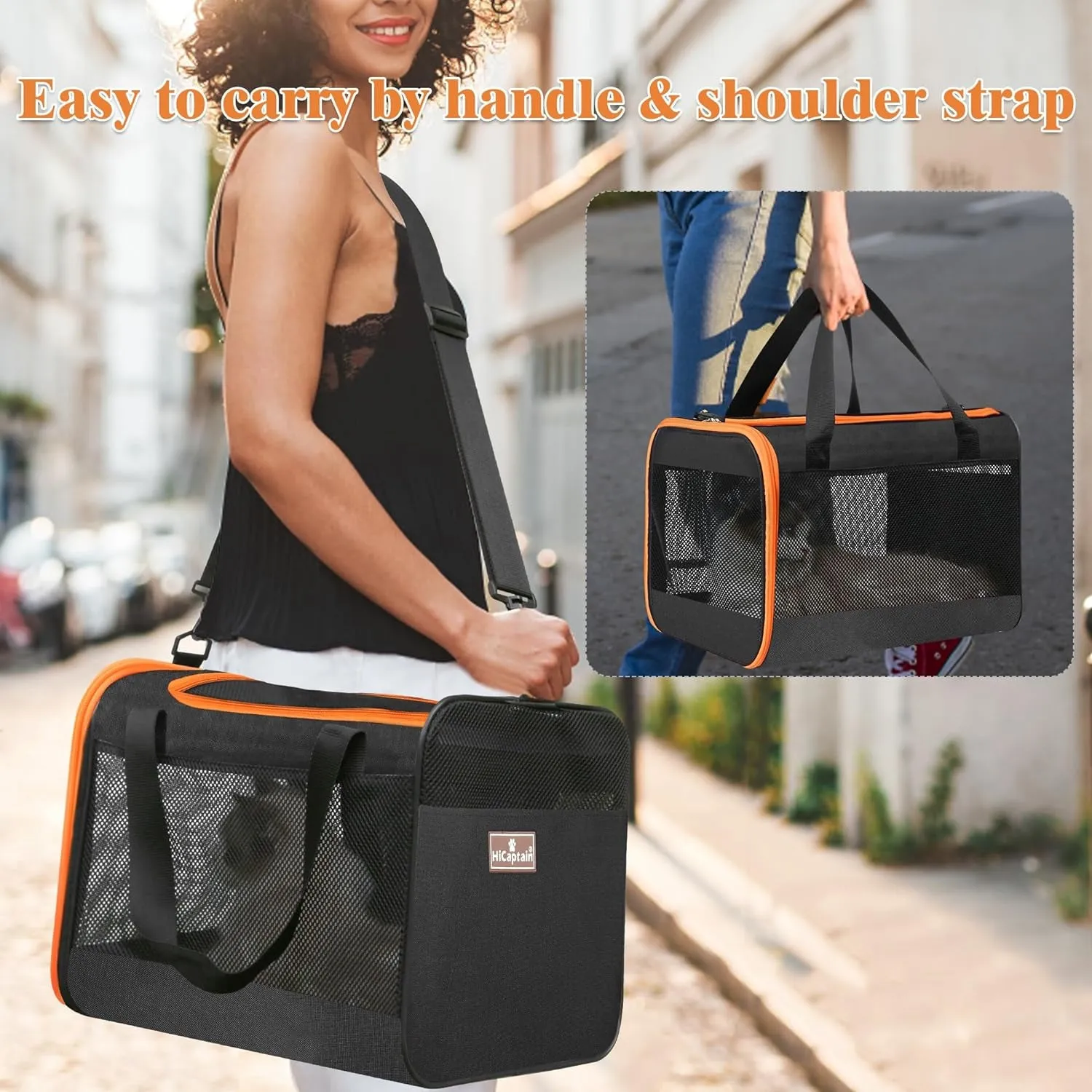 Lightweight Soft Cat Carrier with Top Mesh Window