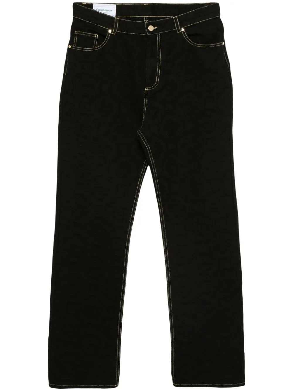 logo-jacquard jeans
