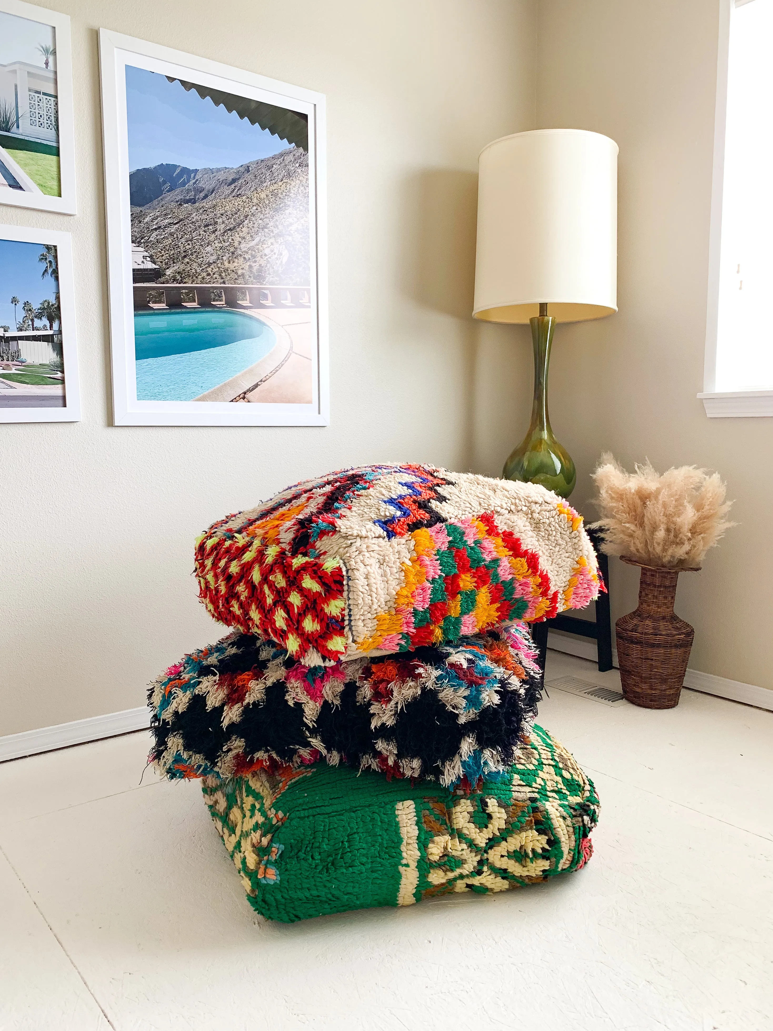 Moroccan Rug Floor Pouf / Pet Bed #329