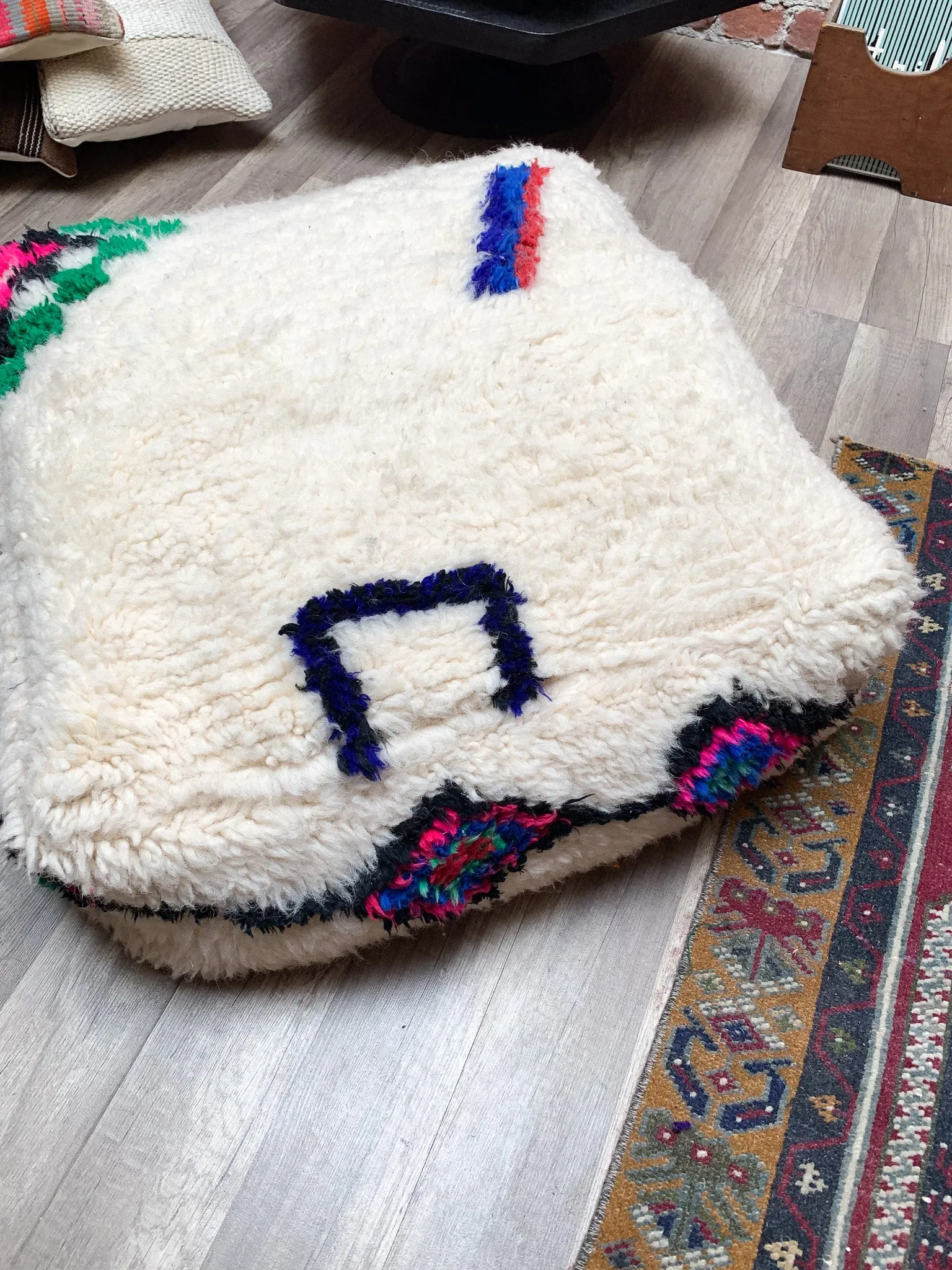 Moroccan Rug Floor Pouf / Pet Bed #331