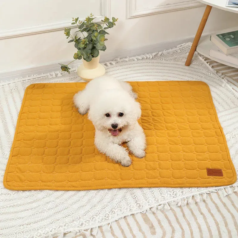 Reusable Cotton Waffle Pet Mat for Dogs - Washable and Eco-Friendly
