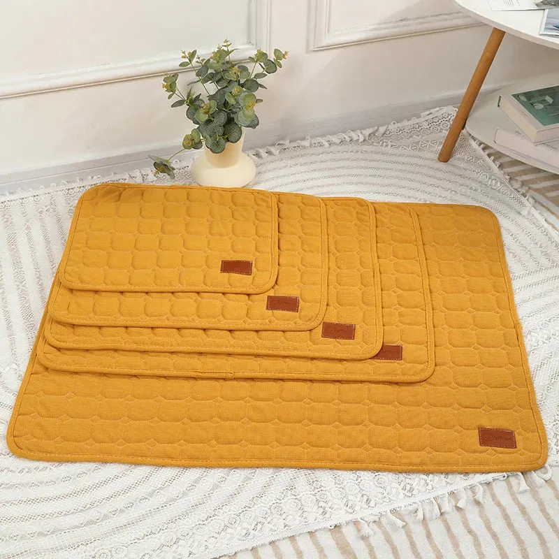 Reusable Cotton Waffle Pet Mat for Dogs - Washable and Eco-Friendly