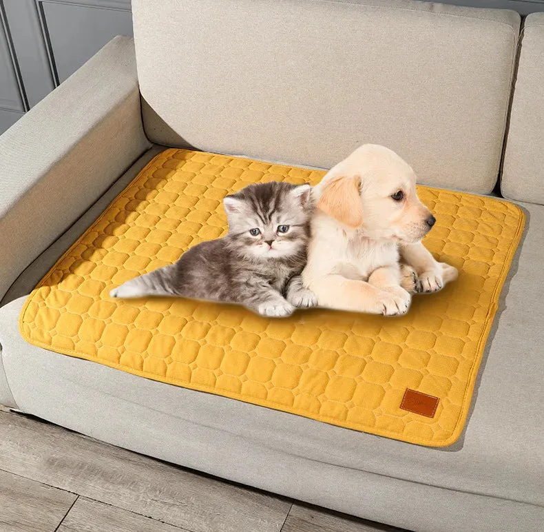 Reusable Cotton Waffle Pet Mat for Dogs - Washable and Eco-Friendly