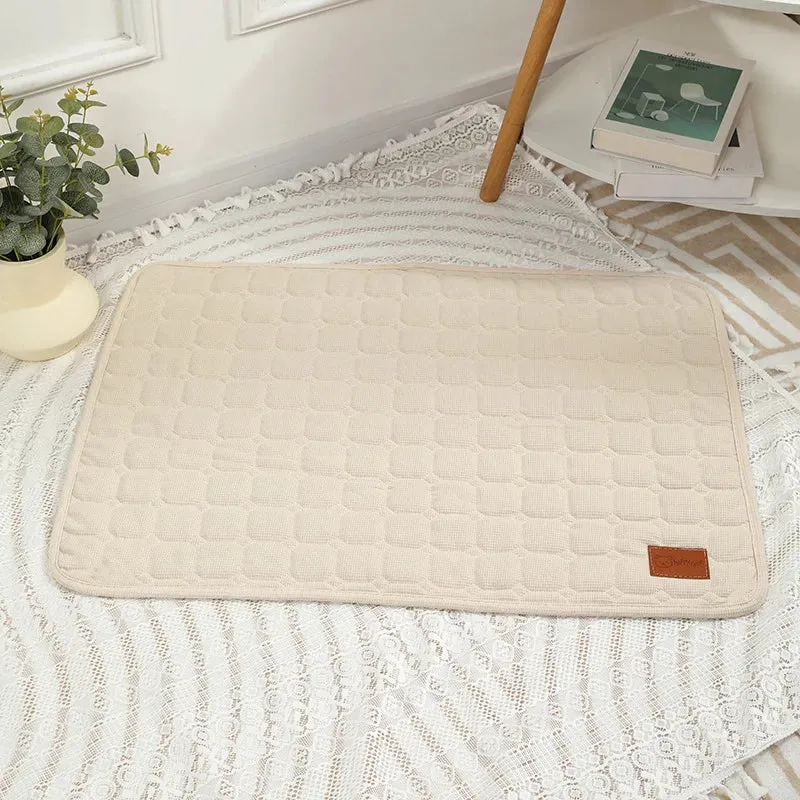 Reusable Cotton Waffle Pet Mat for Dogs - Washable and Eco-Friendly