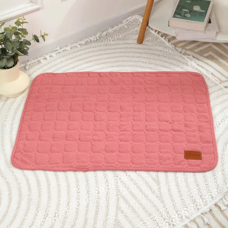 Reusable Cotton Waffle Pet Mat for Dogs - Washable and Eco-Friendly