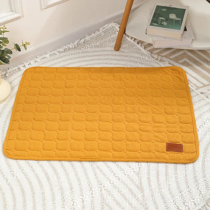 Reusable Cotton Waffle Pet Mat for Dogs - Washable and Eco-Friendly