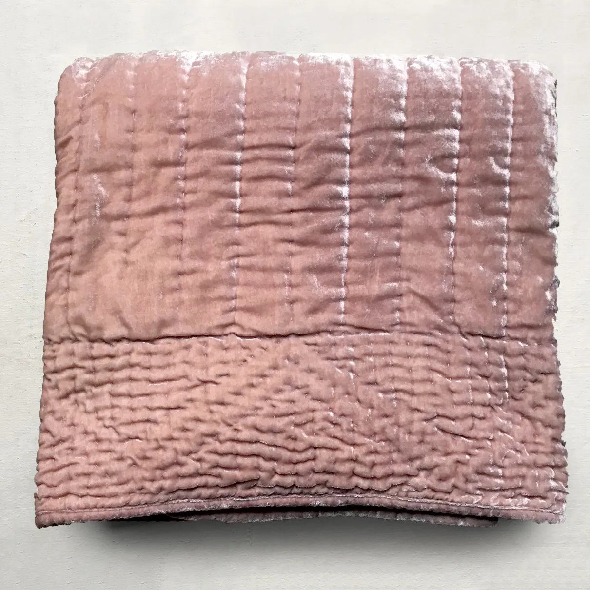 Silk Velvet Throw in Old Rose