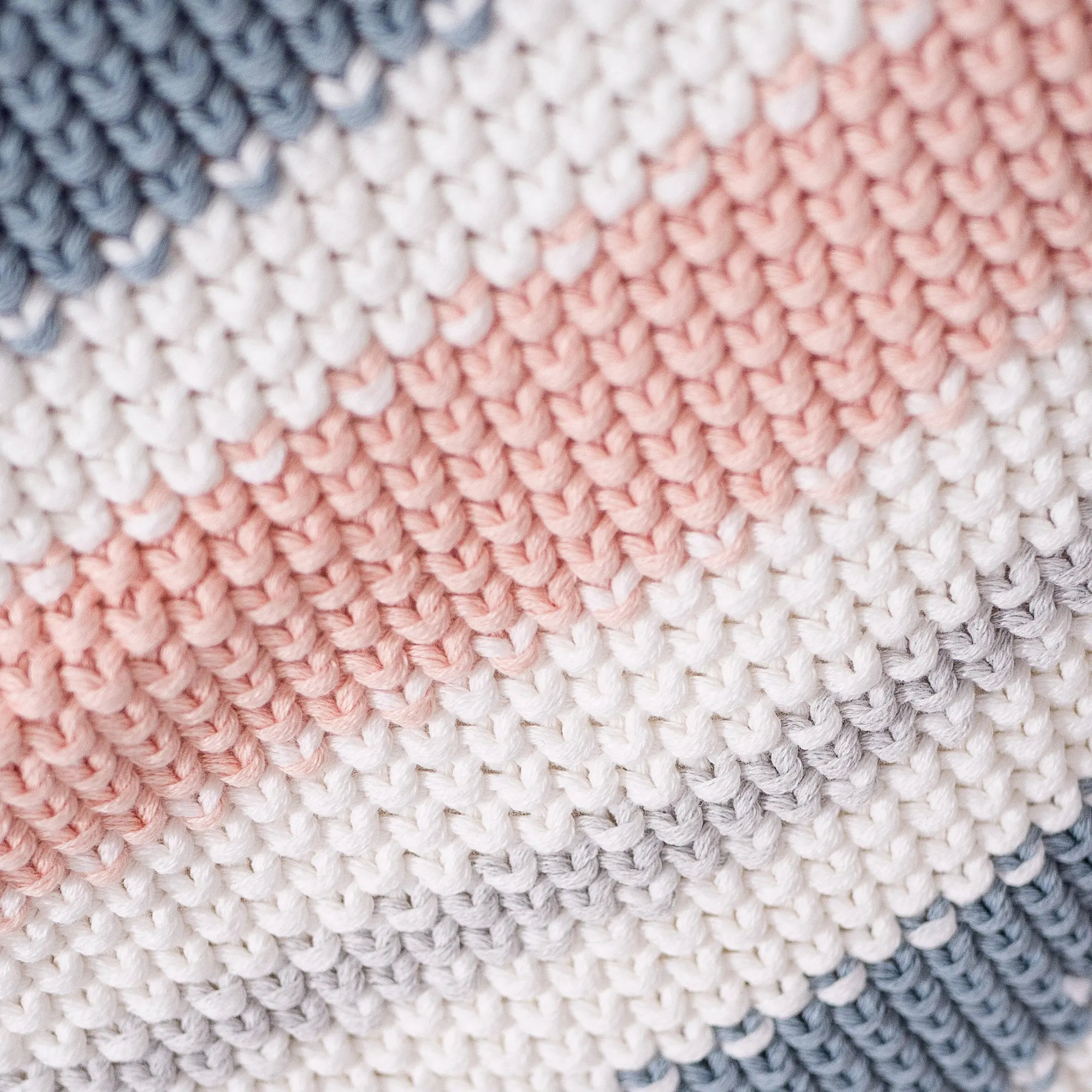 Throw / Blanket - Knitted Stripe Pastel