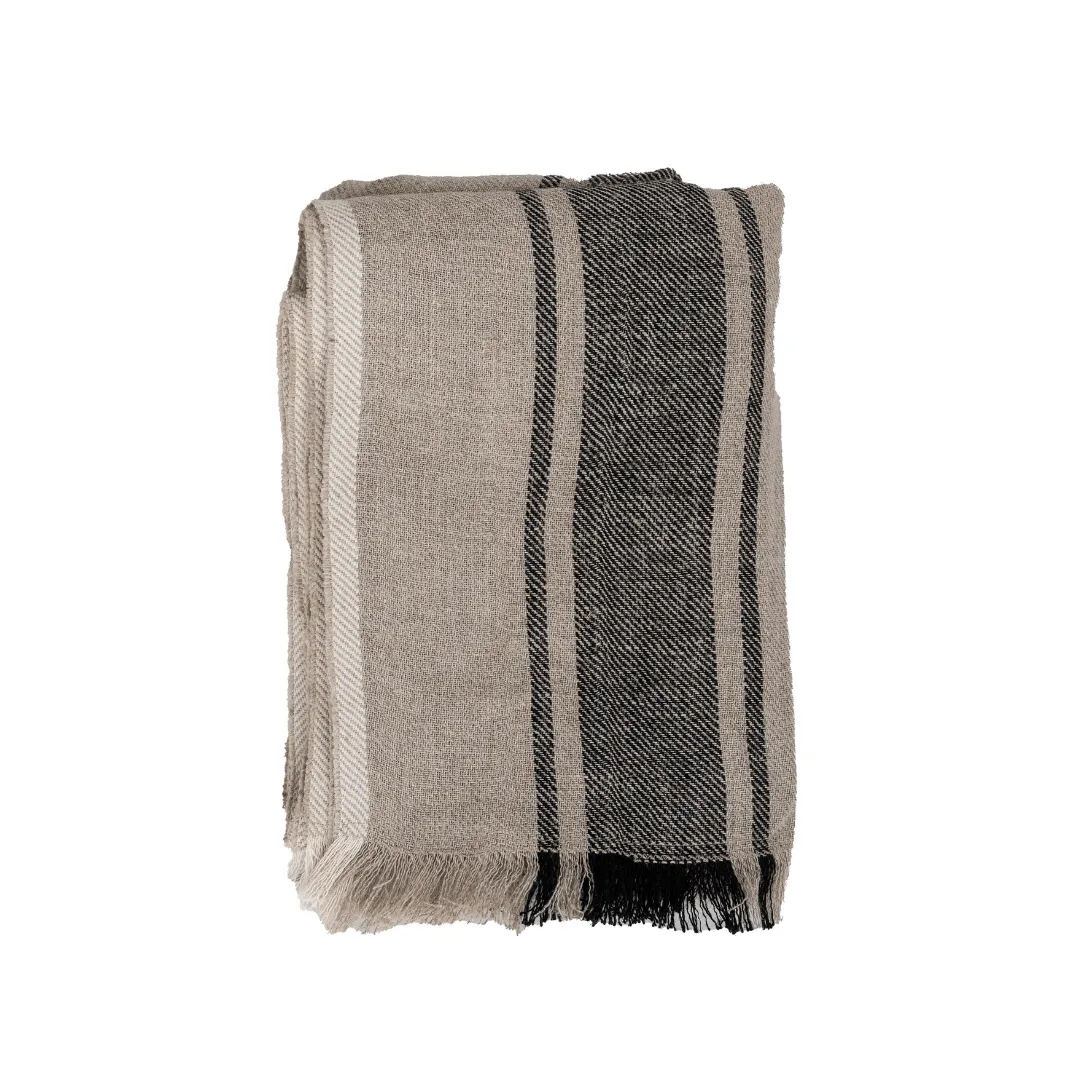 Tizza Linen Bedspread | Black 135x190cm