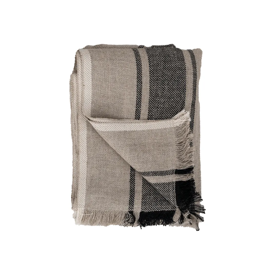Tizza Linen Bedspread | Black 135x190cm