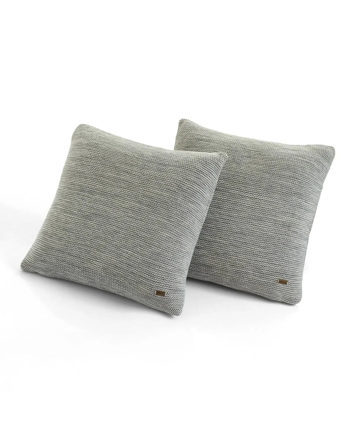 Tropical Gift Combo Knitted Throw & Cushion Cover - 2pcs in Light & Dark Grey Melange Color
